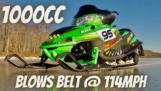 Firecat 1000  114 mph  Blowing Belt  F7 Arctic Cat [upl. by Eirrej]