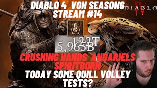 Diablo 4 Season6  Andariels Visage Crushing hands Spiritborn is NUTS Some quill volley testing [upl. by Jit]