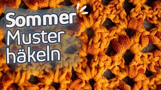 Sommerliches Muschel Lochmuster häkeln [upl. by Ecyla]