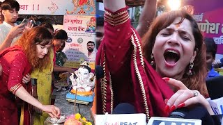 Ankita Lokhande Performs Rituals at Ganpati Aagman 2024 [upl. by Airdna]