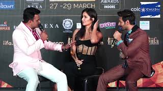 Katrina Kaif Kartik Aaryan teases each other at IIFA Awards 2020 Press meet  Shudh Manoranjan [upl. by Llerrac]