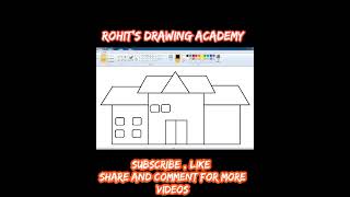 How to draw house in ms paint  simple house drawing in ms paint  mspaint mspaintdrawing draw [upl. by Assenab861]