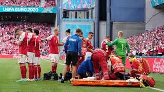 Christian Eriksen Collapses in EURO 2020 Denmark vs Finland [upl. by Eldreeda639]