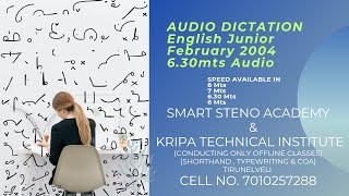 Feb 2004 English Junior Shorthand 630 mts Audio SMARTSTENOACADEMY kripatechicalinstitute [upl. by Fulvi]