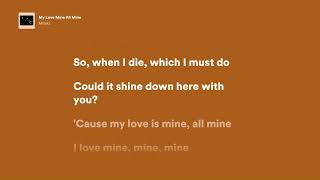 My Love Mine All Mine  Mitski Karaoke [upl. by Leahcimdivad336]