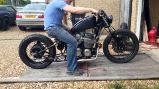 1978 CB750 Bobber 42 crossover exhaust [upl. by Aillil]