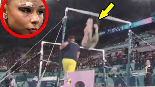 gymnast flavia saraiva injury ater fall at paris olympic 2024 [upl. by Yraeht]