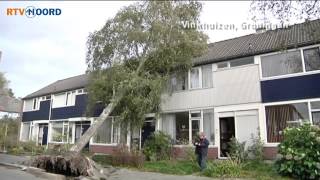 Beelden van stormschade in Groningen  RTV Noord [upl. by Montford24]