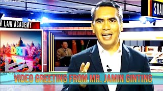 VIDEO GREETING FROM MR JAMIN GINTING TO ADRTV INDONESIA [upl. by Zoellick]