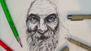 Pen and Ink Drawing Tutorials  Portrait Drawing Demonstration II [upl. by Aryhs310]