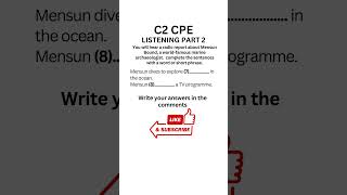 C2 Certificate Proficiency English CPE Listening Practice Part 2 Sentence completion 2024 caexams [upl. by Suoicerpal387]