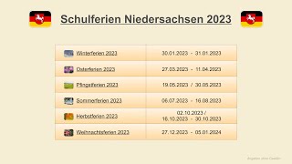 Schulferien Niedersachsen 2023 [upl. by Rhys]