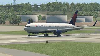 Delta 767300ER Xplane 11 Butter land swiss001landing [upl. by Veator159]