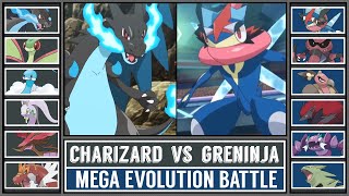 MEGA CHARIZARD X vs ASH GRENINJA  Mega Evolution Pokémon Battle [upl. by Sualokin]