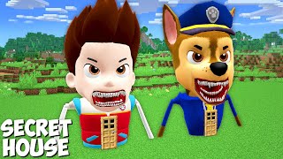 I found HOUSE INSIDE PAW PATROL RYDER Tapes and CHASE Tapes in Minecraft  Gameplay  Coffin Meme [upl. by Silber]