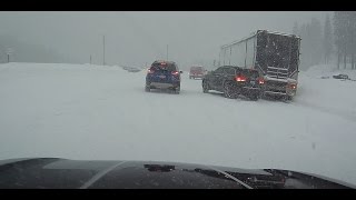 Stevens Pass Dashcam Winter Snow 2016 [upl. by Aiekan566]