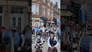 scotlandthebrave by massed pipesanddrums marching to 2024 Crieff Highland Gathering shorts [upl. by Bate436]