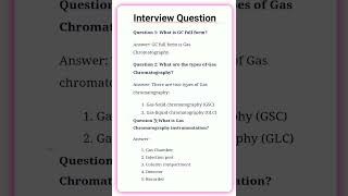 Gas Chromatography interview questions and answers  GC interview questions  Interview questions [upl. by Alahc276]