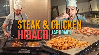 THIS STEAK AND CHICKEN HIBACHI IS FIRE EASY AT HOME HIBACHI ON THE BLACKSTONE [upl. by Yendahc]