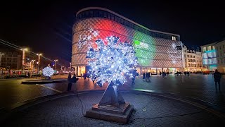 Die weihnachtlichen PUSTEBLUMEN Brunnen an der Blechbüchse DDR Leipzig  Richard Wagner Platz 2023 [upl. by Araiek]