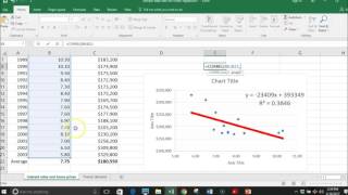 How to do a linear regression on excel [upl. by Rovner576]