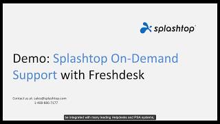 Splashtop SOS with Freshdesk Demo [upl. by Yenruogis]