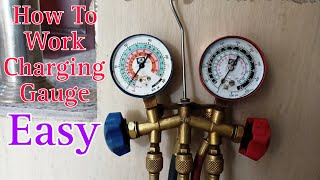 Split Ac Gas Charging Kaise Karen  How To Use gas Charging Gauge [upl. by Shig]