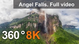 360° Angel Falls Venezuela Aerial 8K video [upl. by Ahseinek]