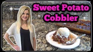 Easy Sweet Potato Cobbler  using canned Yams  Easy Fall Dessert Recipe [upl. by Marijane]