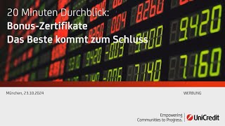 20 Minuten Durchblick Bonus Zertifikate – „Das Beste kommt zum Schluss“ [upl. by Llehctim]