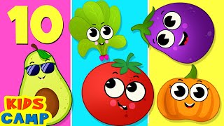 Vegetable Song  Numbers For Kids  Ten Little Vegetables  Nursery Rhymes By KidsCamp [upl. by Kram869]