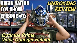 Optimus Prime Voice Changer Helmet UNBOXING amp REVIEW  RAGIN NATION TOY SHOW 12 [upl. by Priscella]