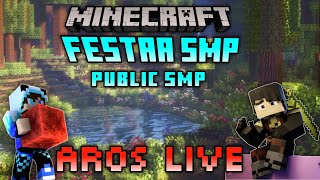 🔴 247 Minecraft Festaa SMP With Aros  Build something New  Day  15  minecraft multiplayer [upl. by Esbenshade]