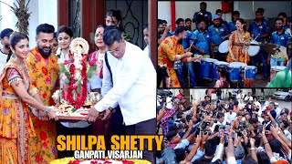 Shilpa Shetty Ganpati Visarjan 2024  CRAZY Dance On Nashik Dhol  FULL VIDEO [upl. by Corbett]