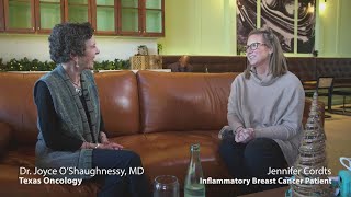 What is inflammatory breast cancer Patient Jennifer Cordts talks with Dr Joyce O’Shaughnessy [upl. by Llibyc536]