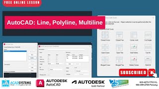 AutoCAD Line Polyline Multiline [upl. by Annatnom]