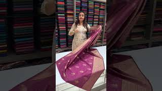 Semi Banarasi sarees collections for booking visits [upl. by Alvar]