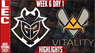 G2 vs VIT Highlights  LEC Spring 2021 W6D1  G2 Esports vs Team Vitality [upl. by Addi]