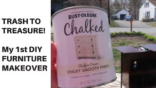 TRASH TO TREASURE Wine Cabinet DIY Transformation using Rustoleum Chalked Paint [upl. by Aun]