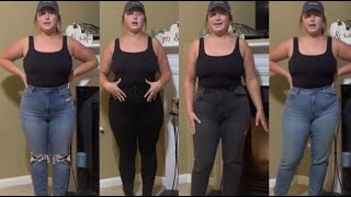 American Eagle Jean Try On Haul MOM JEANSJEGGINGS SIZE 1214 [upl. by Norb]