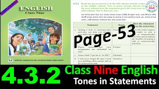 Class Nine English 432 page 53 solution 2024  Unit 4 lesson 432 Tones in Statements 53 page [upl. by Market794]