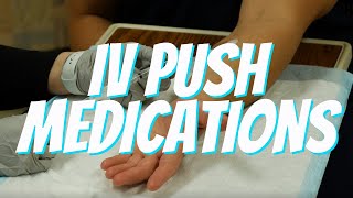 IV Medications Push Route Technique  Nurse Skill Demo [upl. by Sevy119]