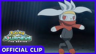 A Raboot Dance Battle  Pokémon Journeys The Series  Official Clip [upl. by Ahselat]