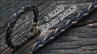 HOW TO MAKE 6 STRAND RINGBOLT HITCHING PARACORD BRACELET EASY PARACORD TUTORIAL DIY [upl. by Dnomal]