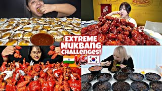 EXTREME MUKBANG CHALLENGES Indian VS Korean🇰🇷🆚🇮🇳🤯😵😱 [upl. by Sarad]