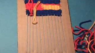 Weaving on a Cardboard Loom [upl. by Kindig]