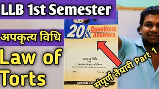 अपकृत्य विधि Law Of Torts LLB 1st semester part 1 apkritya vidhi consumer protection act llb sem 1 [upl. by Alleira]