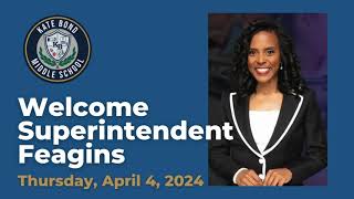 KBMS Welcomes Superintendent Feagins  4424 [upl. by Natsirt]