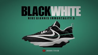 Nike Giannis Immortality 3 BLACK AND WHITE 2023 DETAILED LOOK  PRICE [upl. by Mukerji]