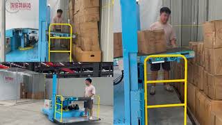 how to unload boxes from a shipping container efficiently conveyor unloadingtruck [upl. by Oninrutas]